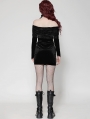 Black Gothic Sexy Punk Velvet Halter Mini Bodycon Dress