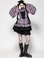 Pink Butterfly Gothic Doll Bell Sleeve Short Dress