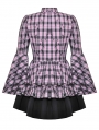 Pink Butterfly Gothic Doll Bell Sleeve Short Dress