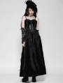 Black Gothic Sexy Hollow Lace Velvet Maxi Dress