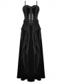 Black Gothic Sexy Hollow Lace Velvet Maxi Dress