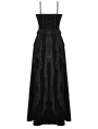 Black Gothic Sexy Hollow Lace Velvet Maxi Dress