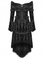 Black Elegant Gothic Off-the-Shoulder Velvet High-Low Dress