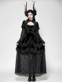 Black Vintage Gothic Velvet Lace Layered Maix Dress