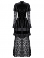 Black Vintage Gothic Velvet Lace Layered Maix Dress