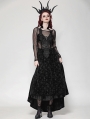 Black Romantic Gothic Lace Applique Sexy Long Velvet Dress