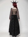 Black Romantic Gothic Lace Applique Sexy Long Velvet Dress