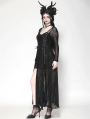 Black Gothic Sexy Spider Mesh Pattern Long Dress