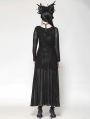 Black Gothic Sexy Spider Mesh Pattern Long Dress