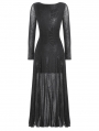 Black Gothic Sexy Spider Mesh Pattern Long Dress