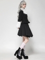 Black and White Elegant Gothic Doll Ruffled Blouse for Women