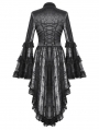 Black Vintage Gothic Heart-Shaped Hollow-Out Lace Tailcoat for Women