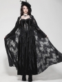 Black Gothic Lace Bow Elegant Long Robe for Women