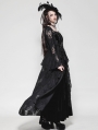 Black Gothic Lace Bow Elegant Long Robe for Women