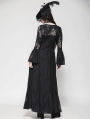 Black Gothic Lace Bow Elegant Long Robe for Women