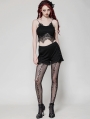 Black Gothic Lace Trim Base Shorts for Women