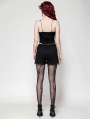 Black Gothic Lace Trim Base Shorts for Women