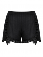 Black Gothic Lace Trim Base Shorts for Women