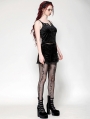 Black Gothic Velvet Embossed Base Shorts for Women