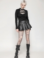 Black Gothic Minimalist Punk Versatile Top for Women