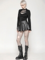 Black Gothic Minimalist Punk Versatile Top for Women