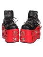 Black Gothic Punk Rivet Skull Chain High Platform Shoes