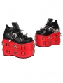 Black Gothic Punk Rivet Skull Chain High Platform Shoes