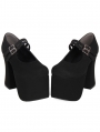 Black Gothic Platform Block High Heel Shoes