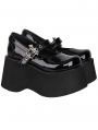 Black Gothic Bat Buckle Strap Platform Shoes