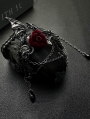 Dark Gothic Retro Rose Layered Chain Tassel Necklace