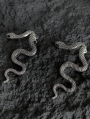 Silver Dark Gothic Snake Shaped Stud Earrings