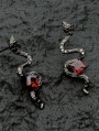 Black Gothic Red Crystal Snake Shape Earrings