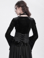 Black Gothic Retro Front Zip Lace-Up Underbust Waistband