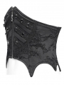 Black Gothic Retro Front Zip Lace-Up Underbust Waistband