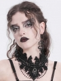 Black Gothic Vintage Lace Crystal Beaded Necklace