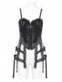 Black Gothic Sexy Lace Chain Overbust Corset Top for Women