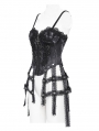 Black Gothic Sexy Lace Chain Overbust Corset Top for Women