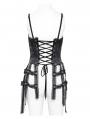 Black Gothic Sexy Lace Chain Overbust Corset Top for Women