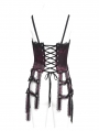 Red Gothic Sexy Lace Chain Overbust Corset Top for Women