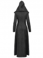 Black Gothic Double Breasted Extra Long Hooded Coat for Women