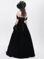 Black Gothic Vintage Lace Spliced Velvet Halter Long Party Dress