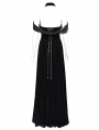 Black Gothic Vintage Lace Spliced Velvet Halter Long Party Dress