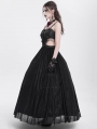 Black Gothic Sexy Hollow Out Beaded Tassel Maxi Party Dress