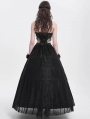 Black Gothic Sexy Hollow Out Beaded Tassel Maxi Party Dress