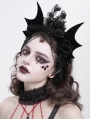 Black Gothic Bat Wing Rose Feather Beaded Headdress