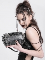 Black Gothic Punk Heart Chain Strap Crossbody Shoulder Bag