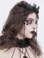 Black Gothic Bead Chain Tassel Crown Headdress