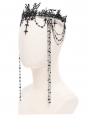 Black Gothic Bead Chain Tassel Crown Headdress