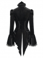 Black Retro Gothic Velvet Long Sleeve Blouse for Women