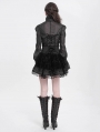 Black Gothic Cross Velvet Splicing Fringe Short Skirt